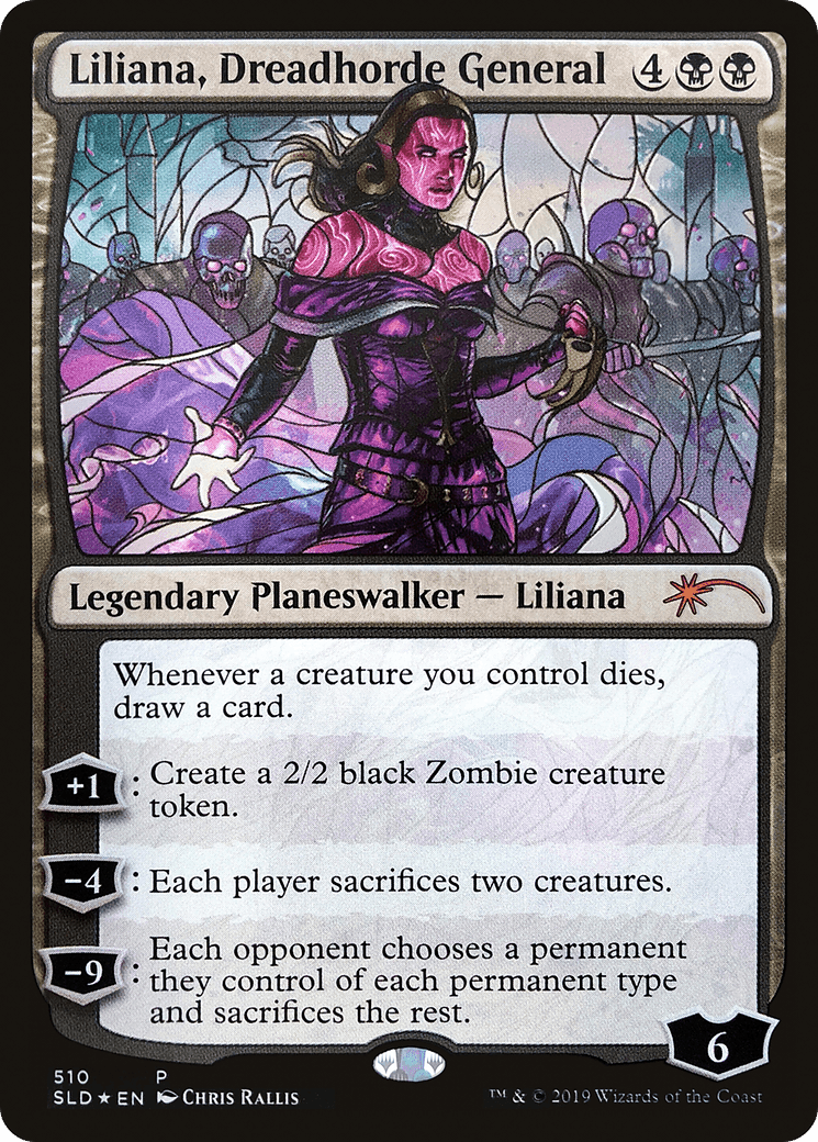 Liliana, Dreadhorde General (FDN-419) - mythic (Borderless) - Foil main image 1