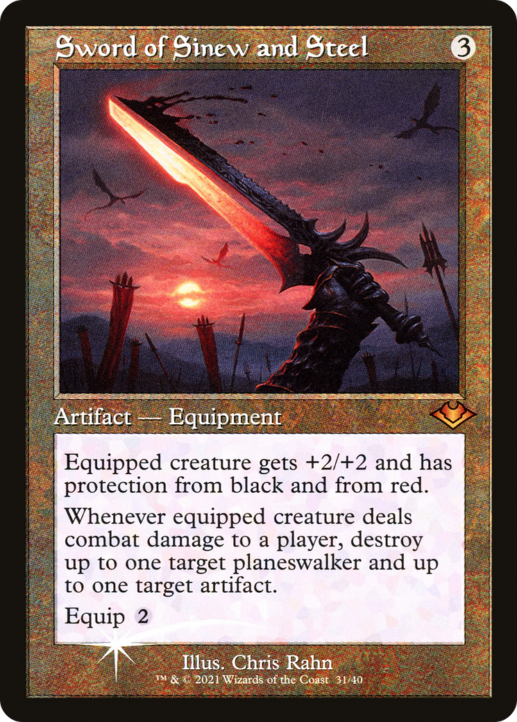 Sword of Sinew and Steel (Retro Frame) (Foil Etched)