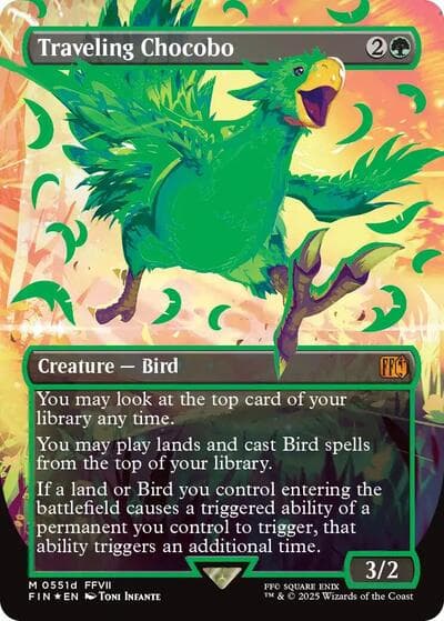Traveling Chocobo (Borderless) (Neon Ink Green)