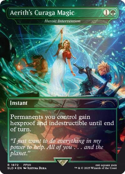 Aerith's Curaga Magic - Heroic Intervention (Rainbow Foil)